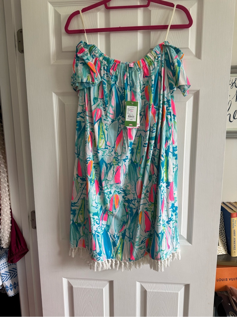 Lilly Pulitzer Off-Shoulder Mini Dress in Beach & Bae Sunglow NWT!